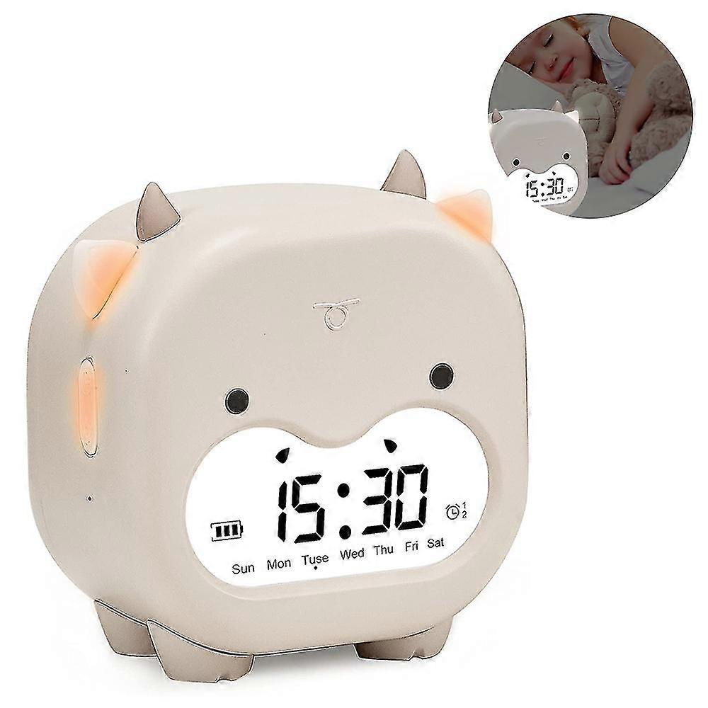 Kids Alarm Clock, Digital Clock, Timer & Snoozing Sleep Trainer Bedside Clock Usb Rechargeable Wake Up Light For Bedroom