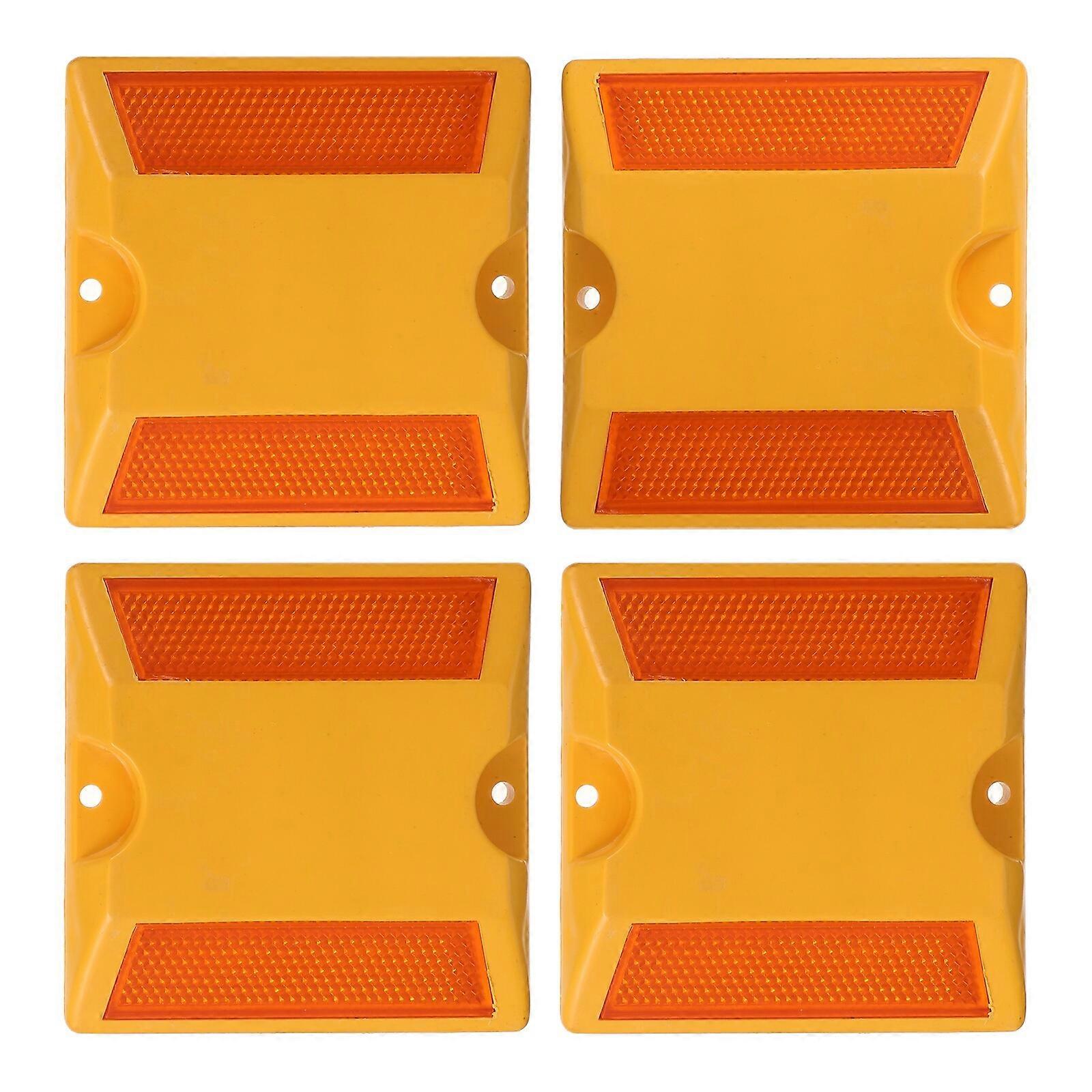4pcs Highway Road Deceleration Plate Buffer Pad Speeds Limit Reflective Blocks