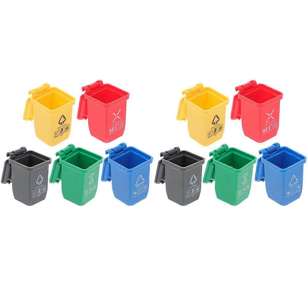 10pcs Mini-Mlleimer-Modell Puppenhaus-Mlleimer-Sortierung Mlleimer-Miniatur-Szenenmodell