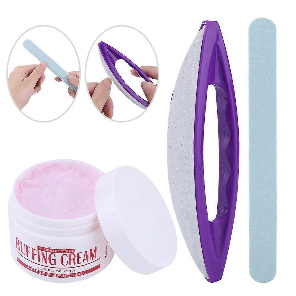 3Pcs/Set Nail Art Waxing Polishing Grinding Buffing Cream Buffer Manicure Kit QinHai