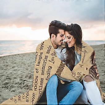 Coperta Regalo Per 60° Anniversario Matrimonio: 127x152cm In Flanella Morbida Con Frase D'Amore - 2