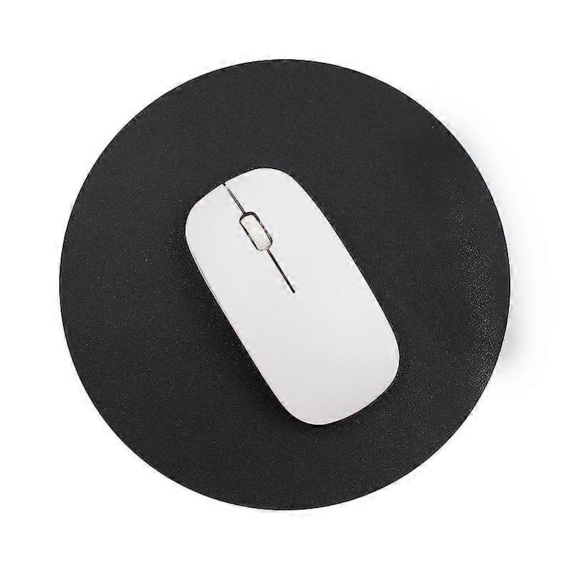 Leather Mouse Pad - Mouse Pad Natural Cork And Pu Leather Material Round 20cm,black