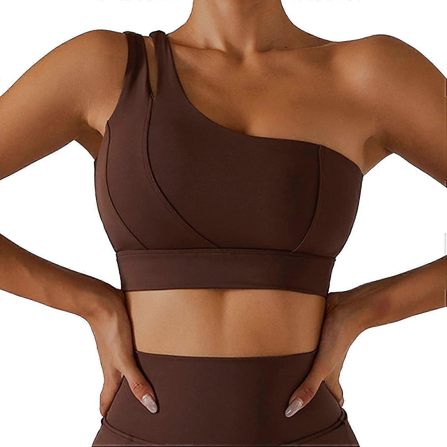 Women's One Shoulder Sports Bra Women Sports Yoga Underwear Seamless Bralette Padded Comfortable Bra Stretch