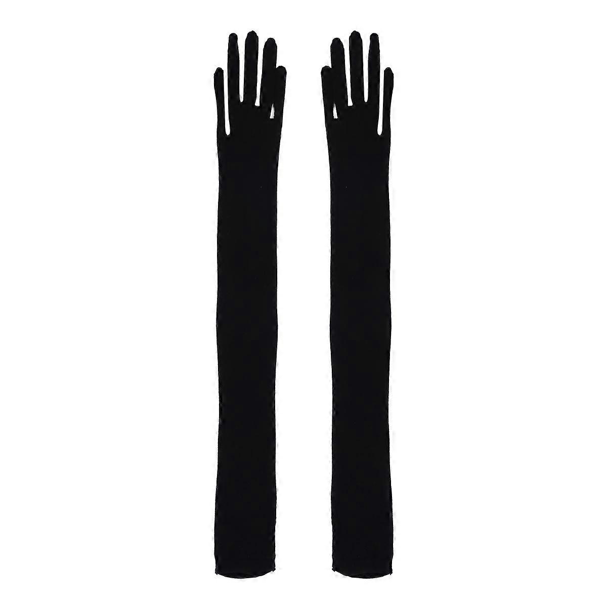 1 paire de femmes mesh voir à travers des gants extensibles plein doigt longs mitaines