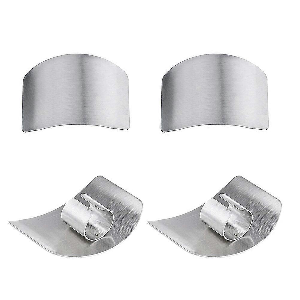 4PCS Stainless Steel Finger Cutting Protector Kitchen Safe Chop Cut Tool Guard Kitchen Tool
