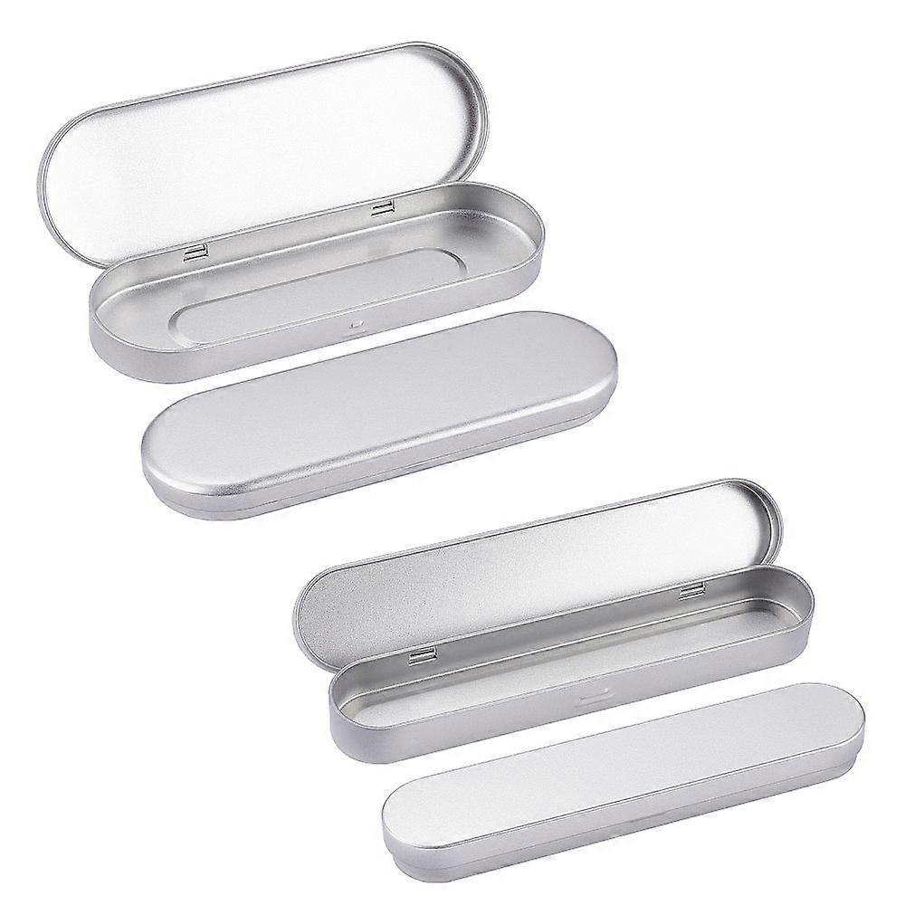 4Pcs 2 Styles Tinplate Box Bead Storage Containers Storage Box Rectangle Platinum 2pcs/style