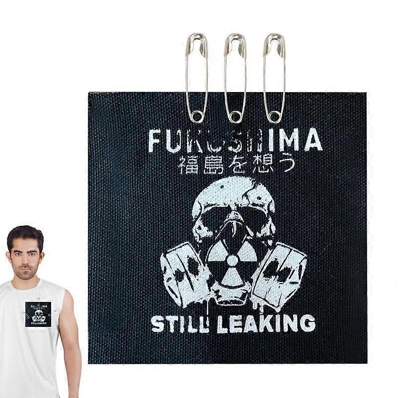 אנטי גרעיני סמל בגדים תליון גרעיני אזהרה בגדים תרמיל אביזרי אופנה יוניסקס פאנק רוק דקור למכנסיים חולצה