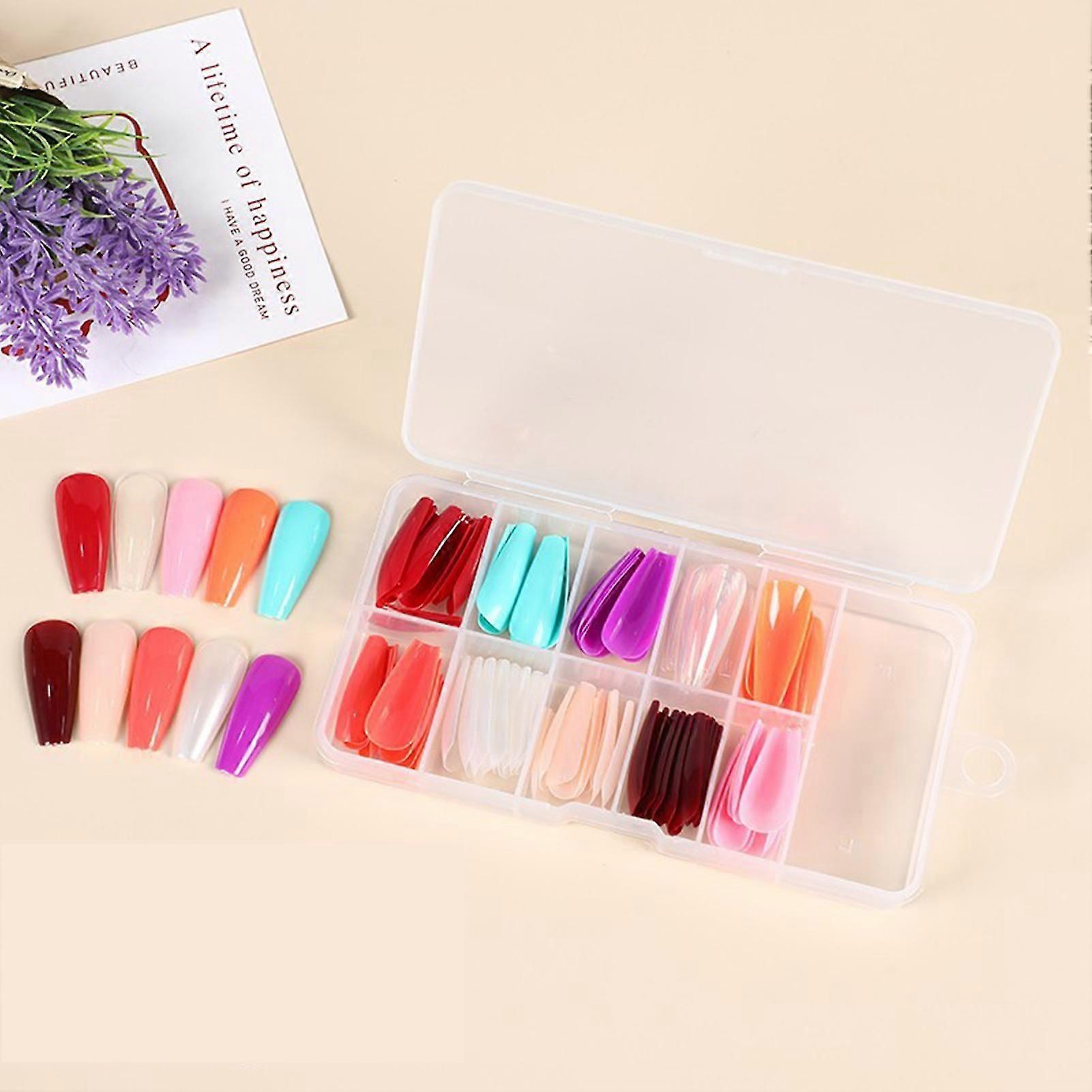 12 Boxes Mixed Color Fake Nails Non-toxic Odorless Not Easy To Fade Nails  EC-06