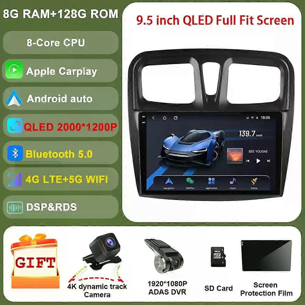 For Renault Logan I Sandero Lada Lergus Dacia 2014 - 2019 Android Car Radio Multimedia Video Player Navigation Gps Autoradio Bt