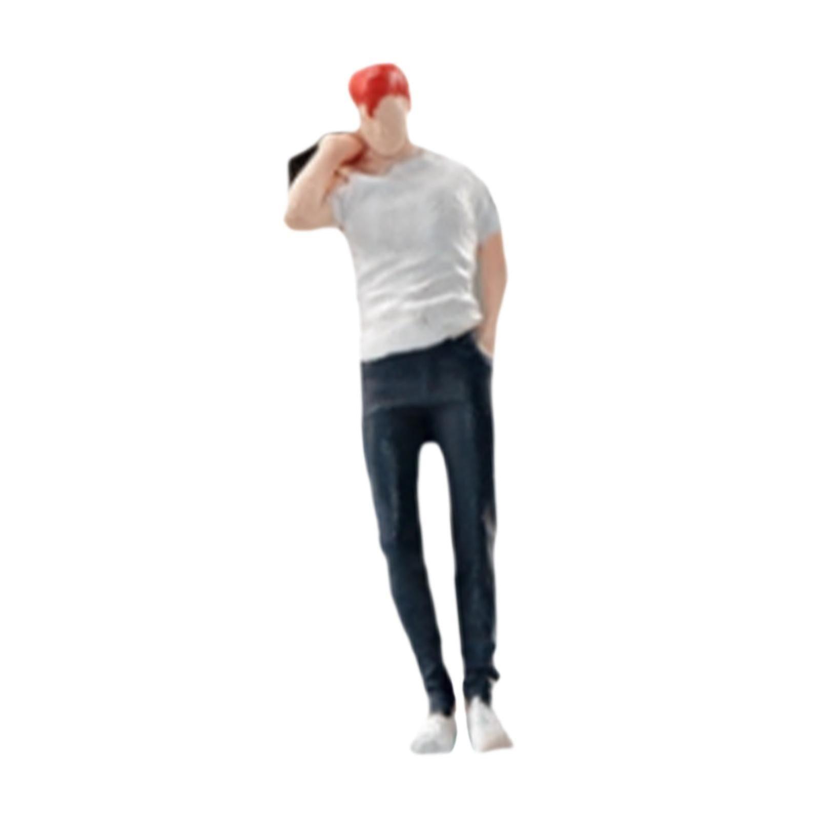 1/64 Scale Model Figurine Photo Props Mini People Model for Desktop Ornament Boy
