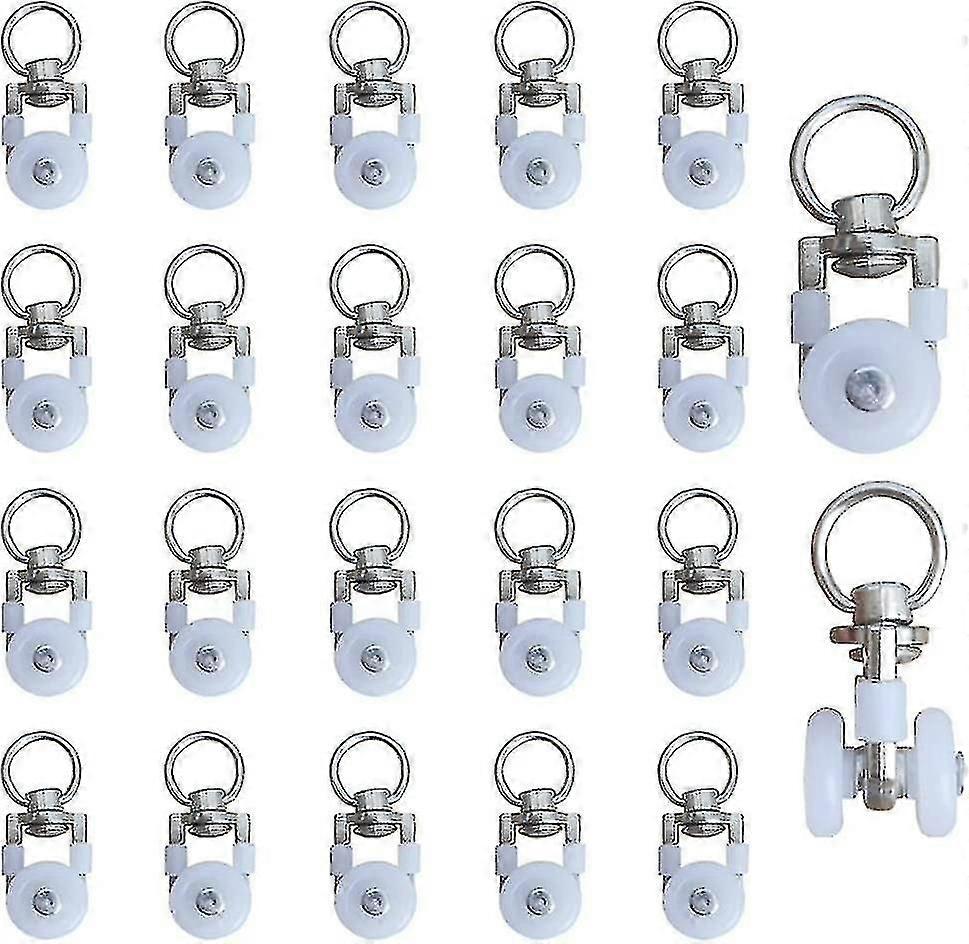 20 Pack Metal Track Rollers, Curtain Tracks, Glides, Curtain Rollers, Curtain Track Rollers, Curtain Track Rollers, Shower Curtain Gliders, For Curtai
