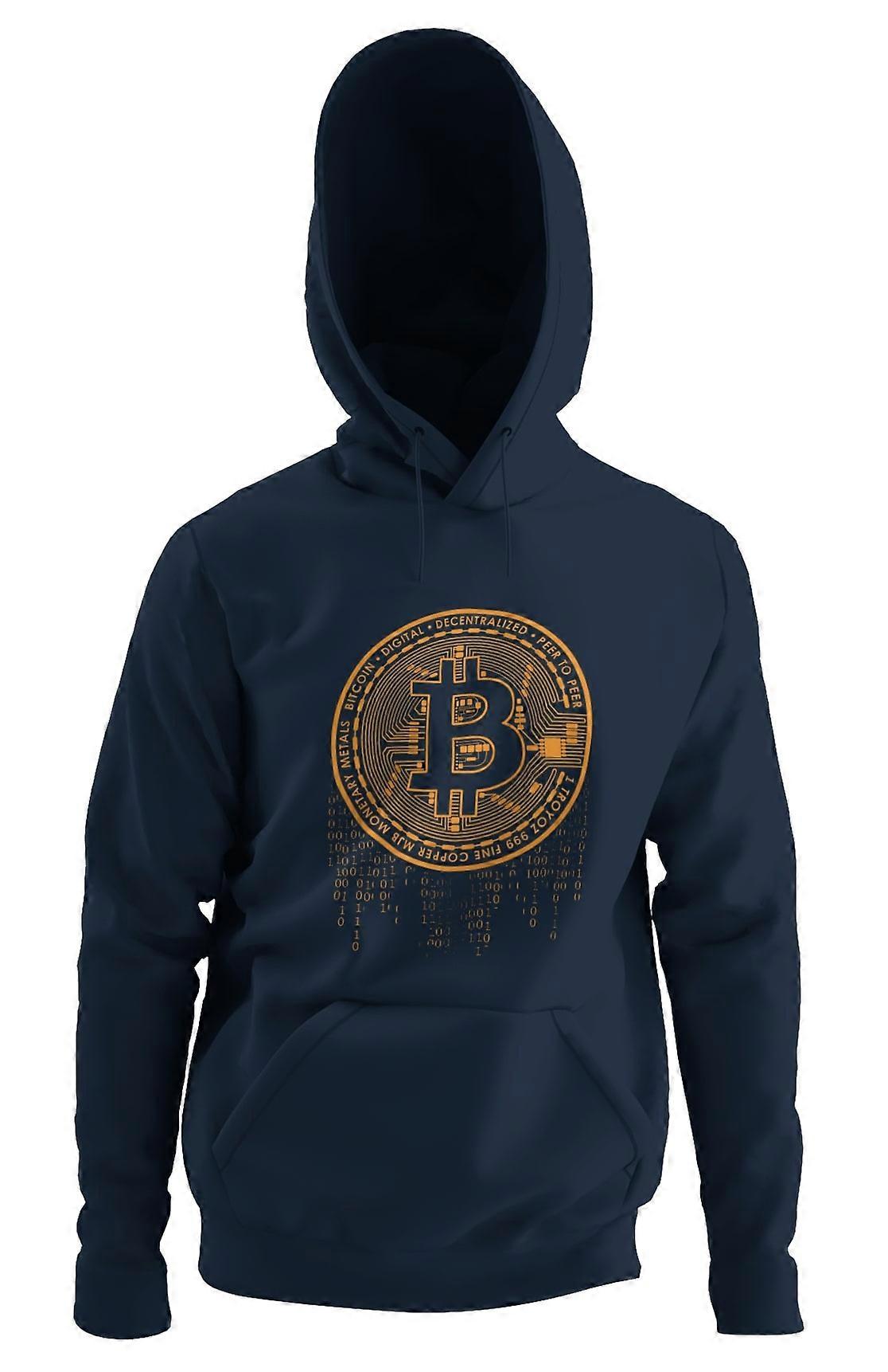 Bitcoin Crypto Hoodie – Digital Currency Dripping Logo Sweatshirt