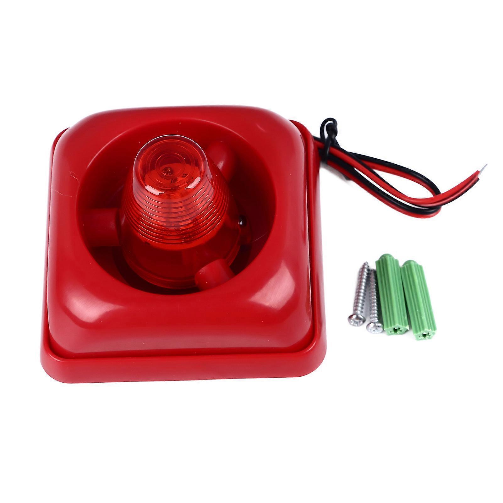 Wired Strobe Siren, 115DB Industrial Sound Light Alarm Red Light Sound Flash Buzzer Siren Home Security Alarm System Ultra Loud Red Flashing