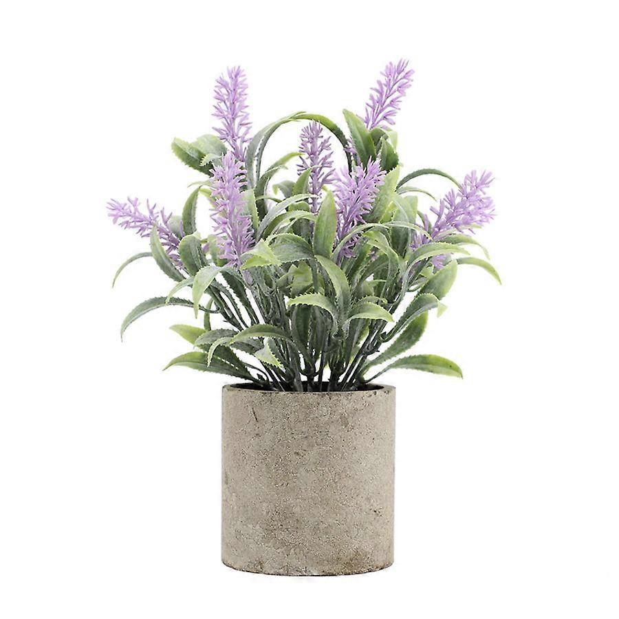 Mini Fake Lavender Flower Arrangement in Paper Pulp Pot, 24x15cm