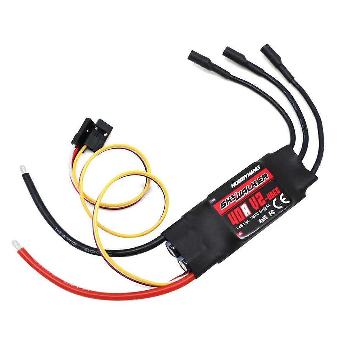 40A V2 ESC Controller with UBEC for RC Helicopters Fixed Wing Electronic Speed Controller