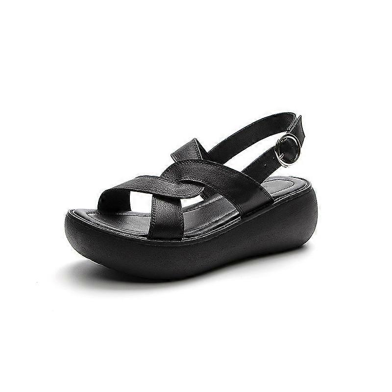 Thick Sole Vintage Leather Sandals