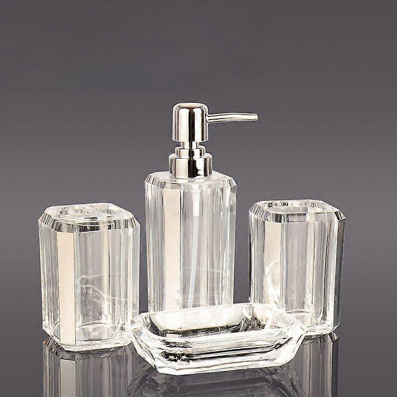 アクリル透明ハンドサニタイザーボトルローションタンクバスルームセットサブパッケージ石鹸ボックスマウスウォッシュカップ歯ブラシカップ