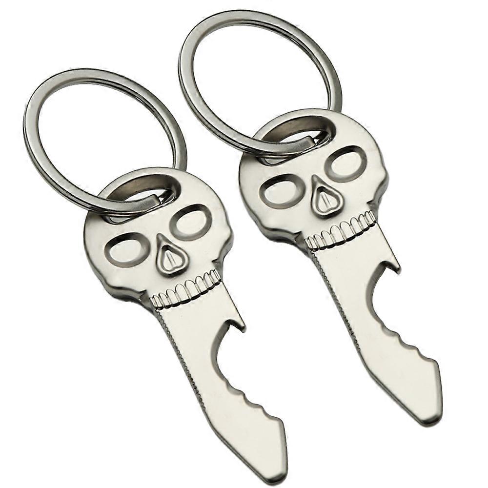 Skull charm keychain multifunctional bottle opener