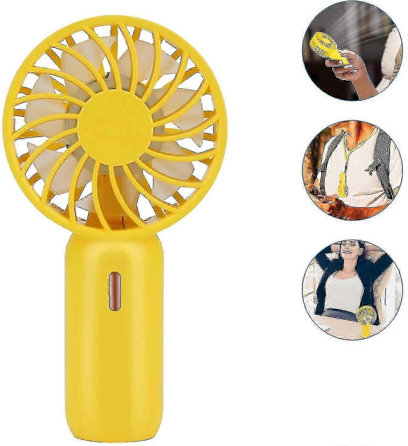 Mini Hand Fan Portable Fan With Mood Light Usb 3 Adjustable Speeds Rechargeable (ShiKai)