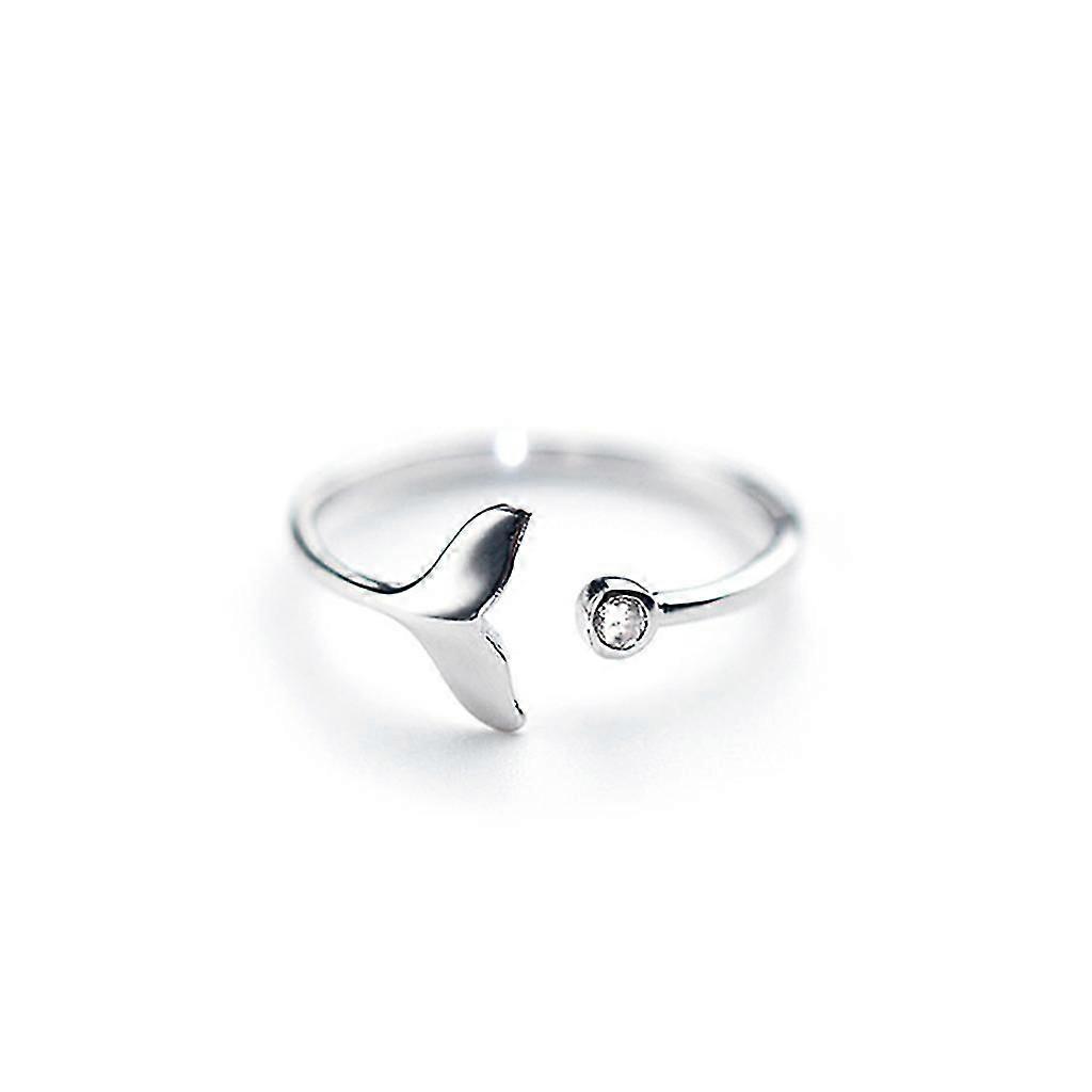 Whale Tail Plain Band Ring 925 Sterling Silver Solid Ring Adjustable Rings Gift