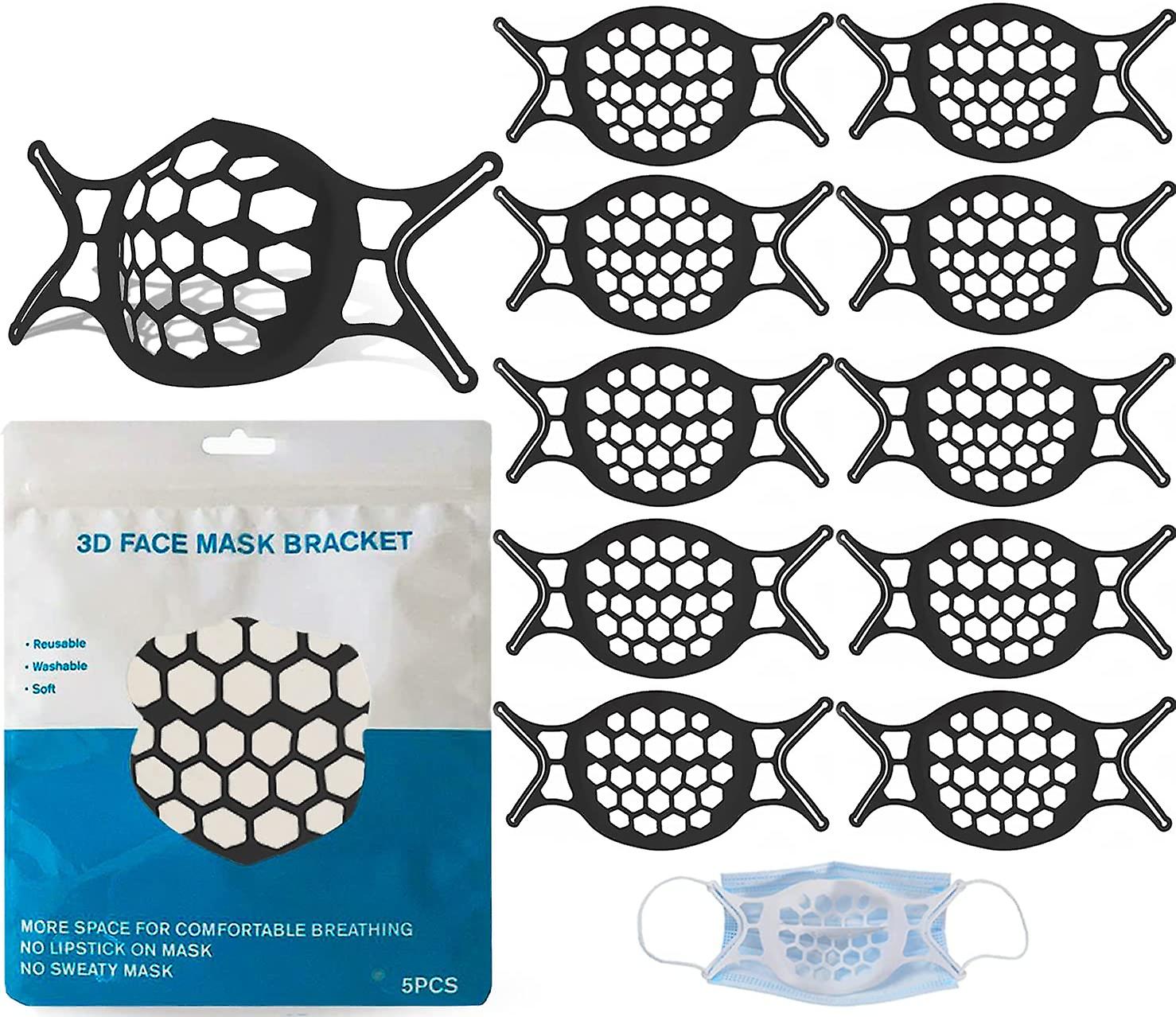 Silicone Face Mask Bracket - 3D Support Frame Insert Keeps Fabric Comfortable Reusable  Washable 12x