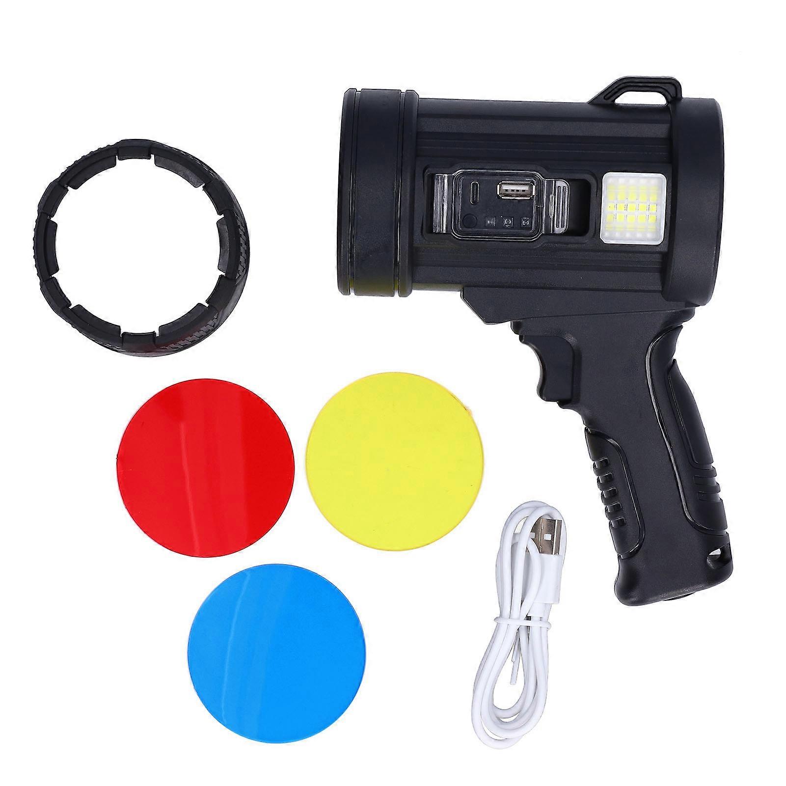 Portable Solar Powered T6 LED Flashlight, Multi-function Waterproof Outdoor Search Light