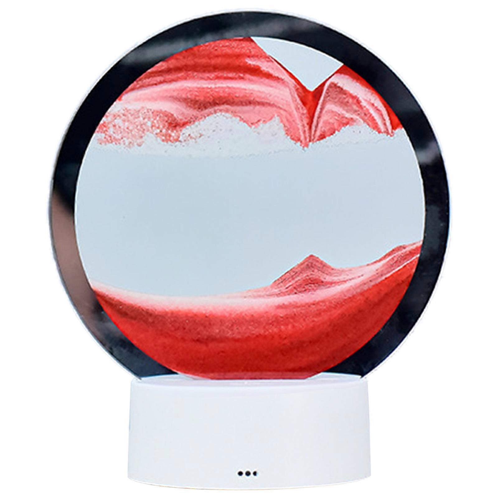 3D Sand Art Table Lamp Hourglass Table Decoration Creative Art Sand Art Liquid Motion for Living Room Table Light