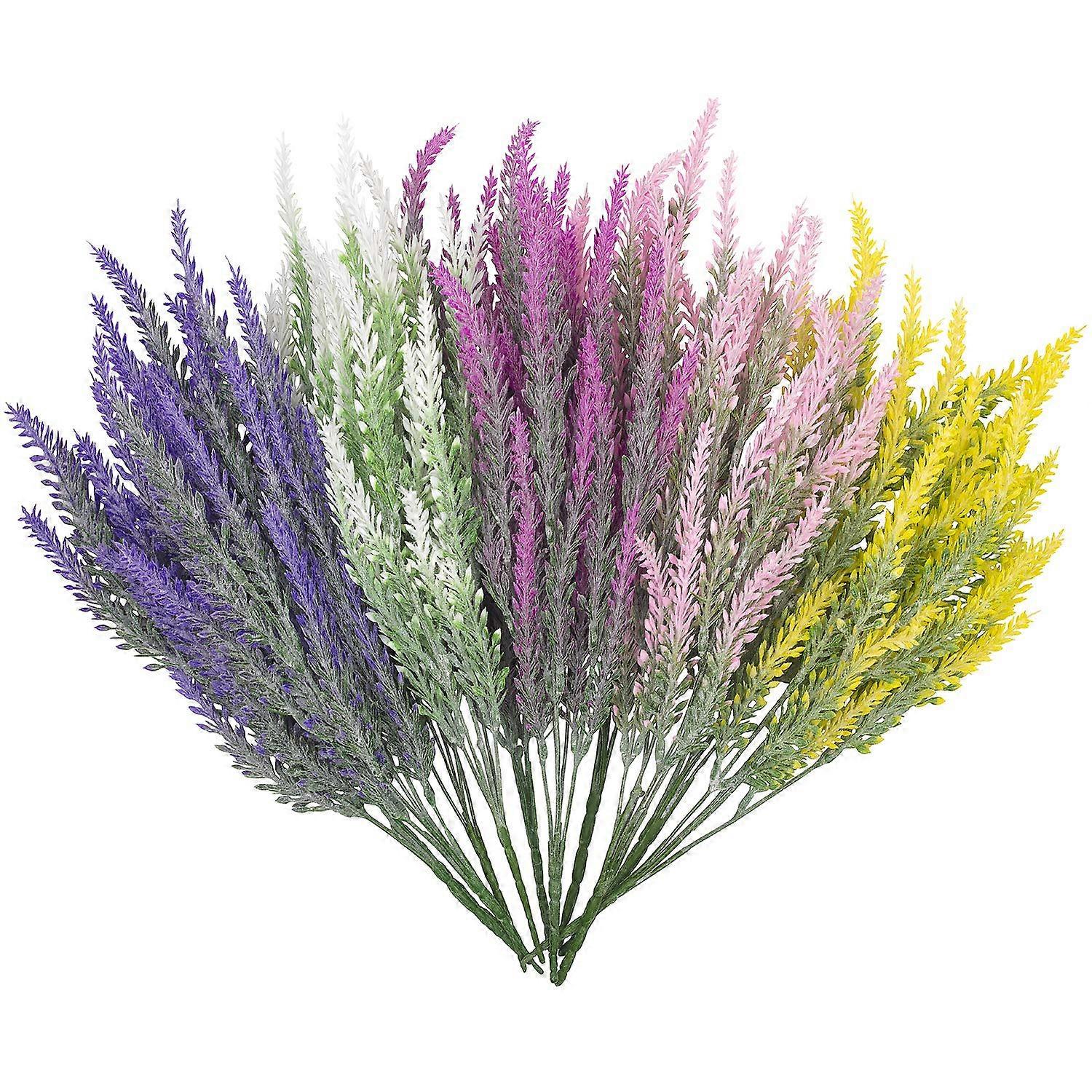 10 bundles lavender flocked artificial flowers for DIY arrangements