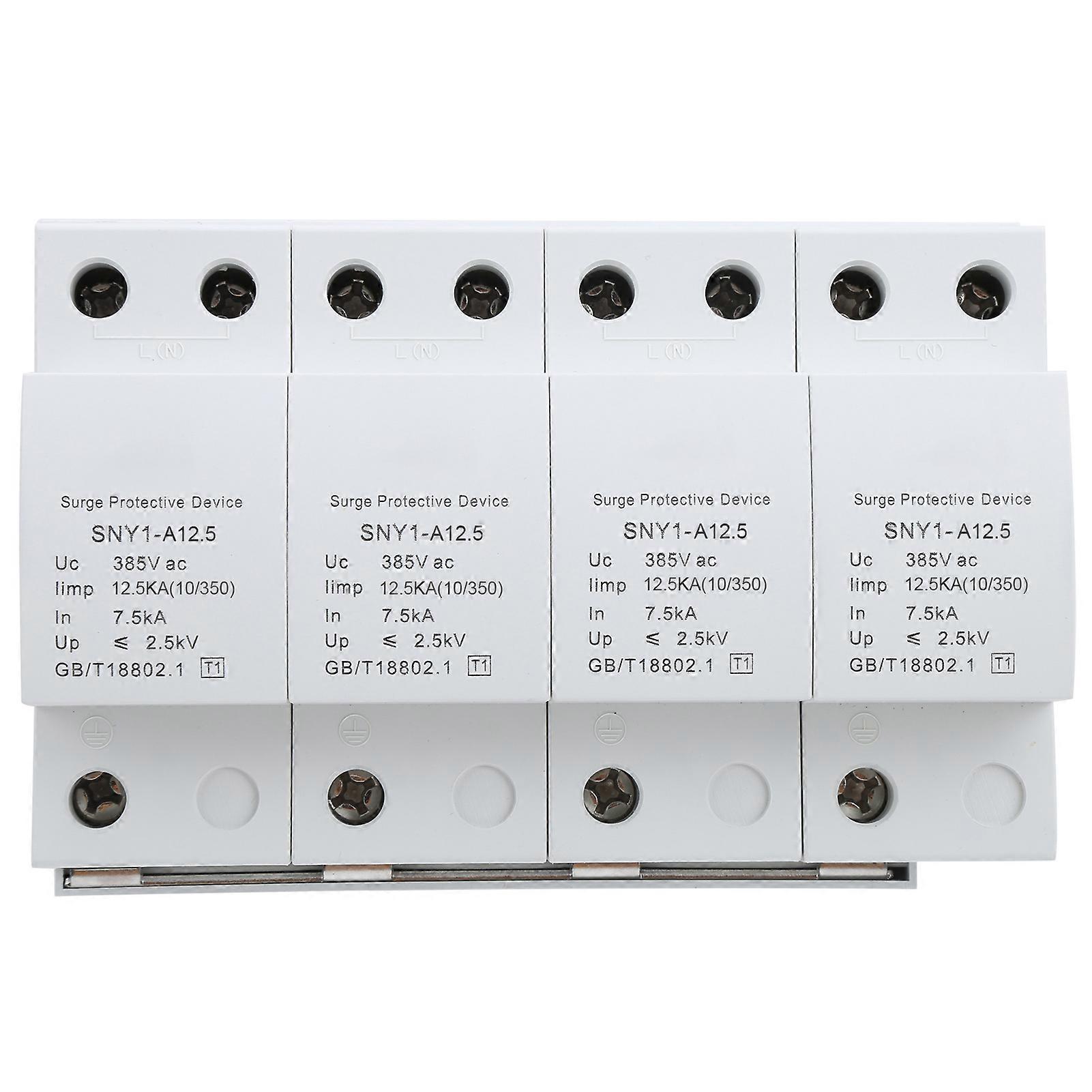 4P Surge Protector Arrester AntiThunder Protection Circuit Breaker Household 385VAC(12.5KA )