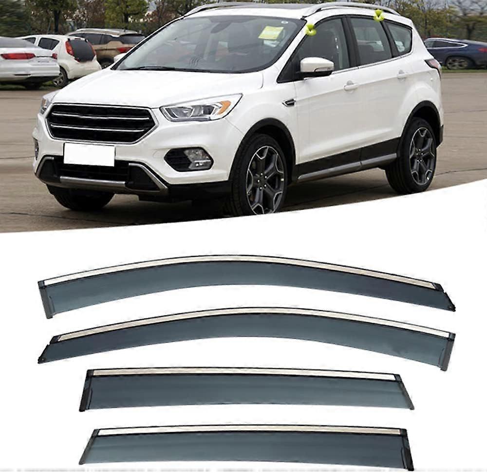 4 pz Deflettori Del Vento Dell'auto, Per Ford KUGA C520 2013-2019 Visiera Del Finestrino Laterale Auto Guardia Del Sole Della Pioggia Ombra Protector Copertura Del Deflettore Del Finestrino Laterale Auto