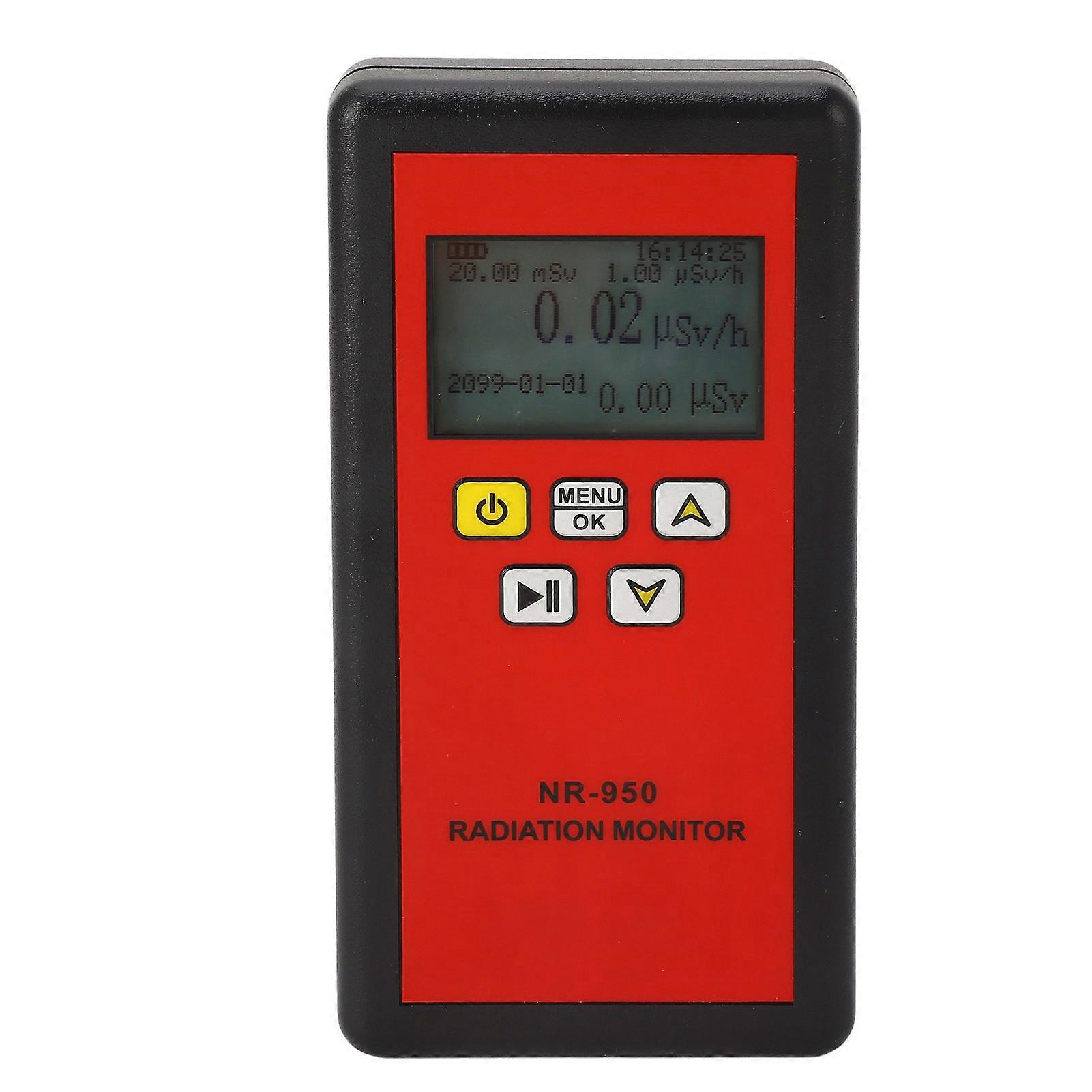 Geiger Counter, Radiation Dosimeter with LCD Display, Radiation Monitor Intelligent Alarm Portable Radiation Dose Counter Alarm Rechargeable