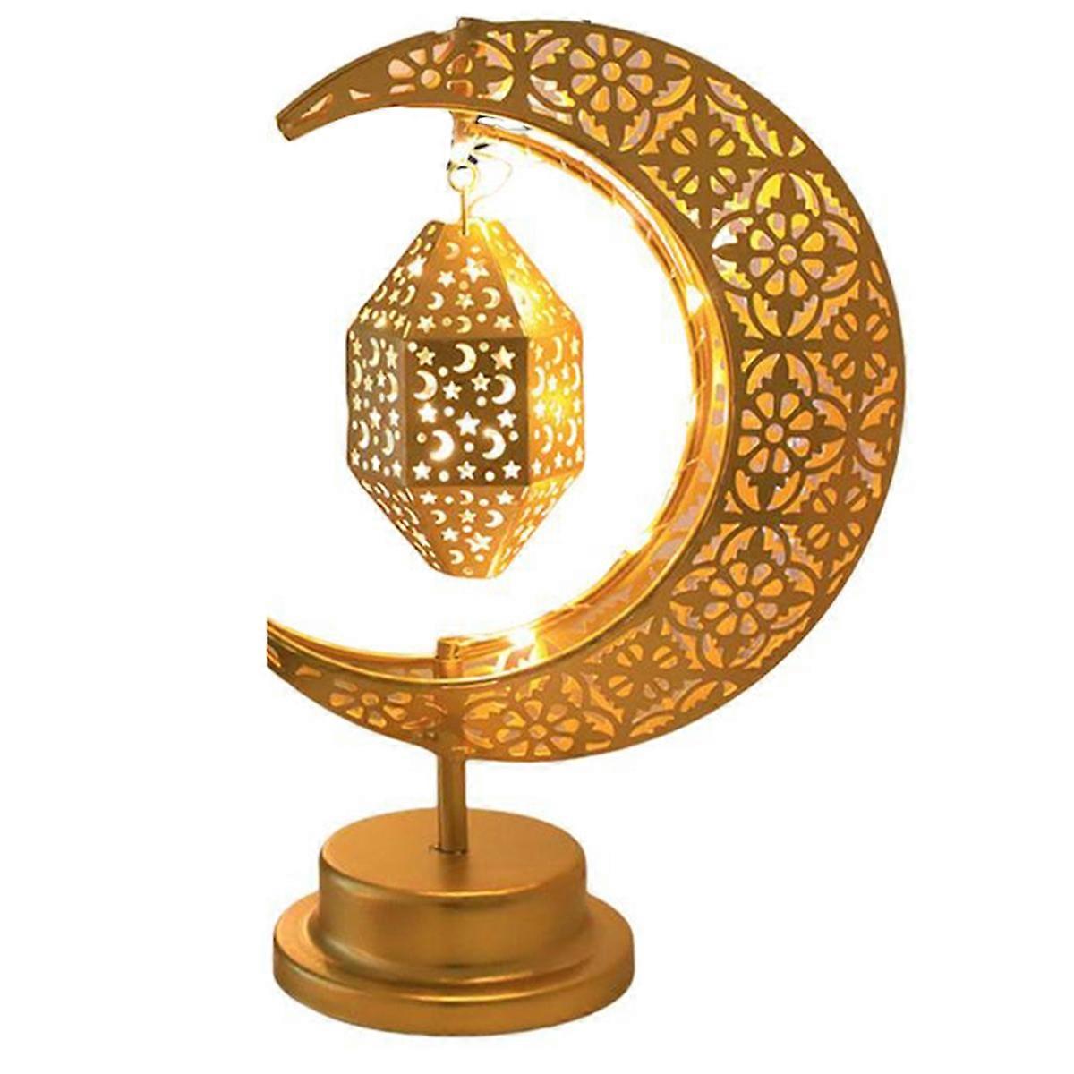 Eid Decoration Light Lunar Ambiance Lamp Rotatable Lighted Up Celebration Ornament Decorative Middl