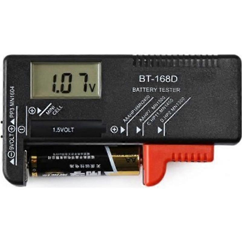 Battery Tester - BT-168D - LCD Digital Display - Compatible AA AAA CD 9V - Easy to Use