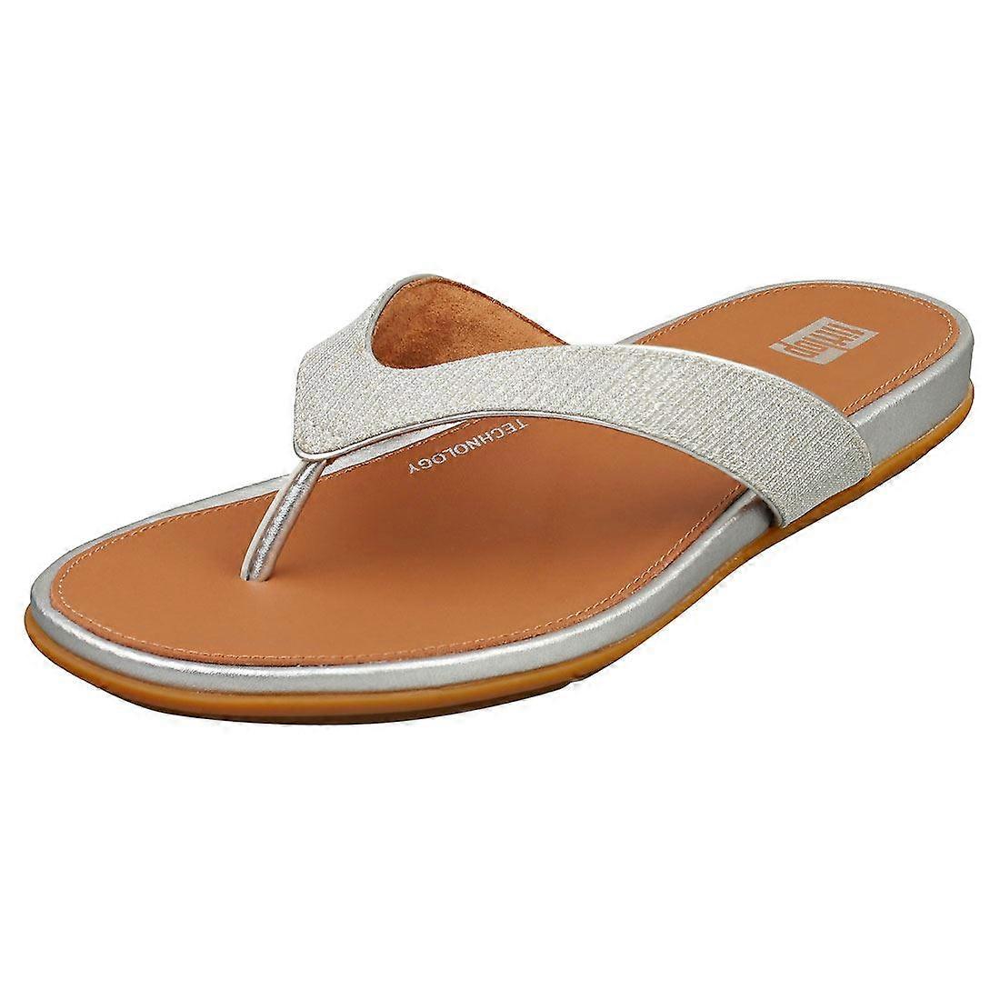 FitFlop Gracie Womens Flip Flop Sandals in Silver