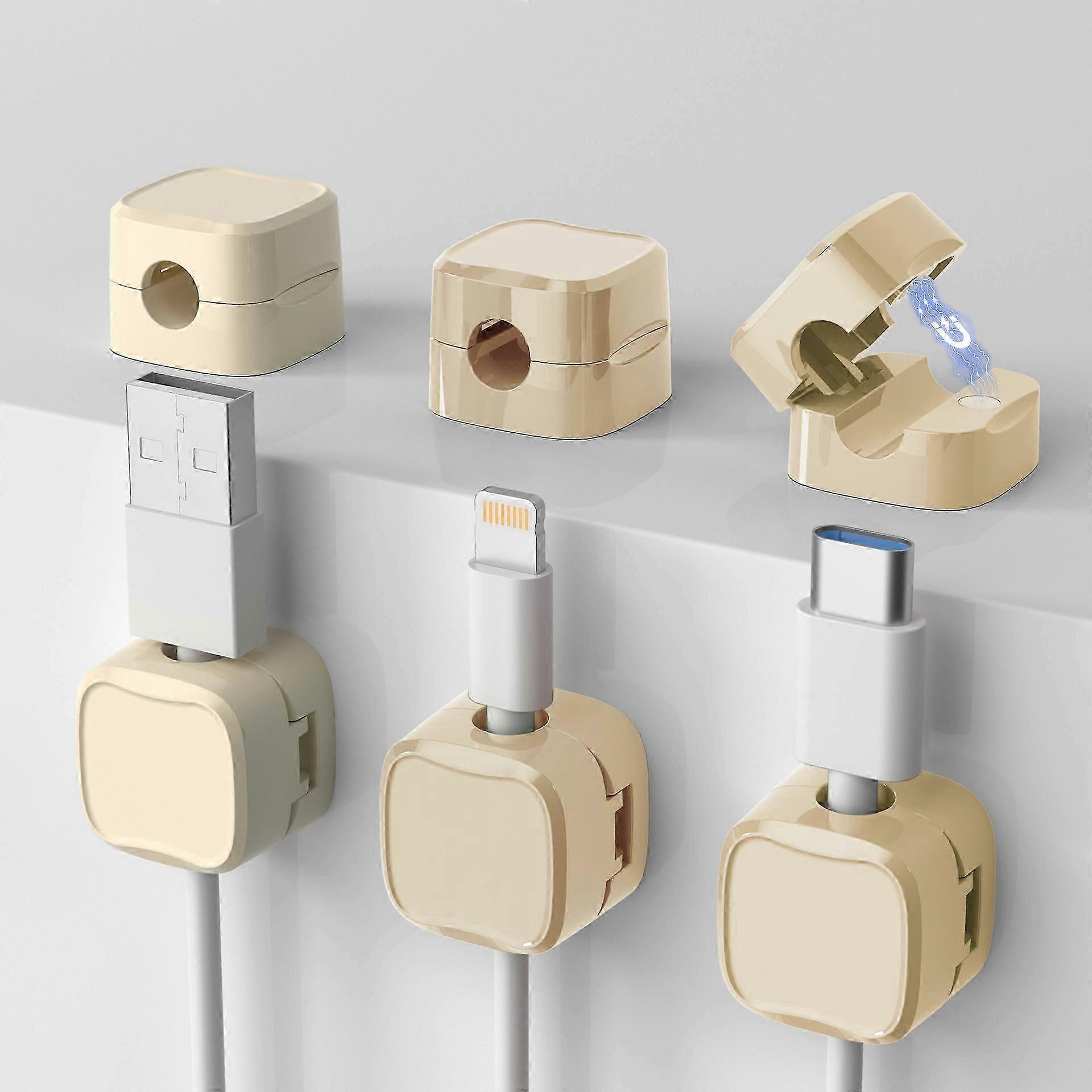 Μαγνητικός οργανωτής καλωδίων, κάτοχος μαγνητικών κλιπ καλωδίων 6Pcs, συγκολλητικός φορτιστής διαχείρισης καλωδίων Κλιπ συγκράτησης καλωδίων για γραφείο κομοδίνου v