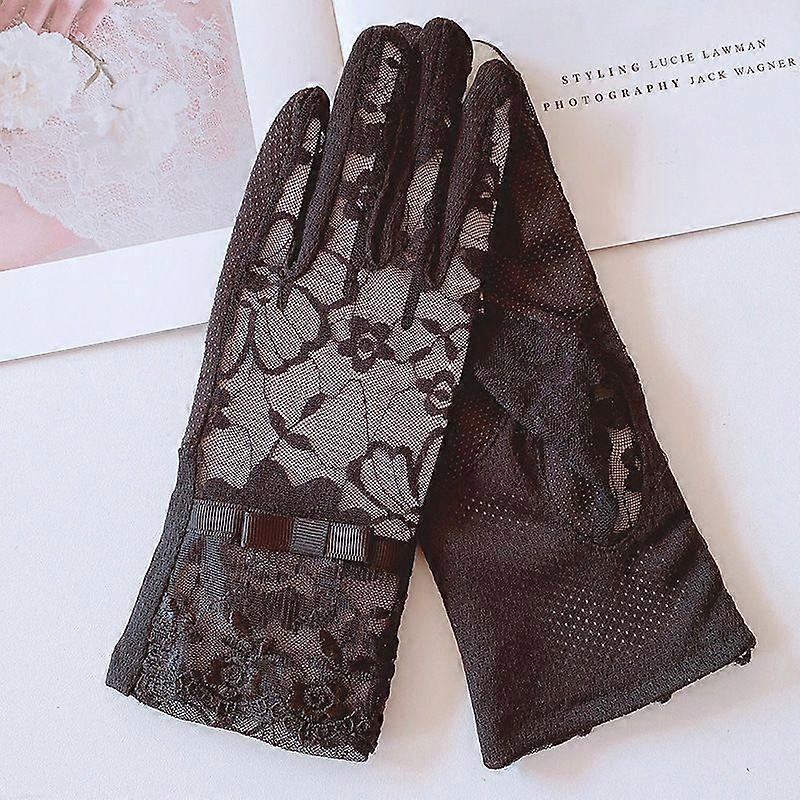 Women's Short Gloves Evening Party Driving Sun Protection Gloves Black