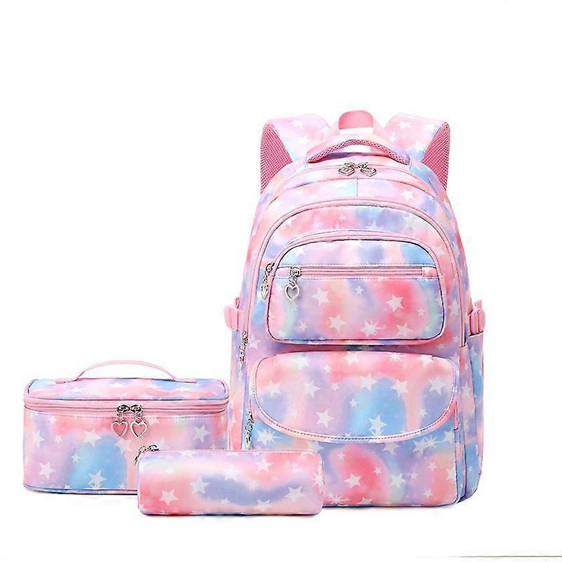 Skolryggsäck Casual Daypack Skolväskor för flickor Pojkar Bokväska Lätt Reseryggsäck Arbetsväska för män Kvinnor rosa