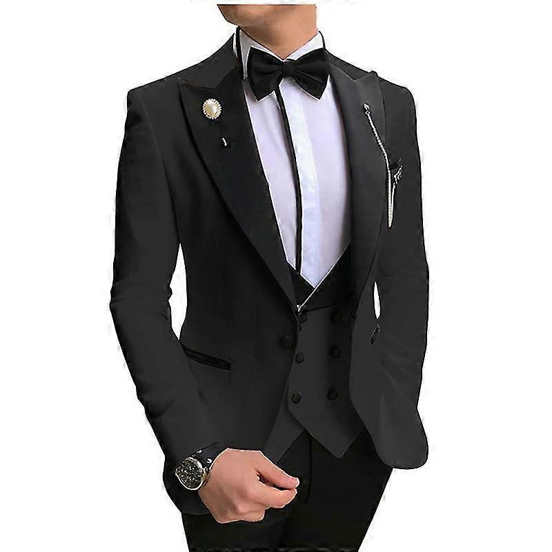Άνδρες 3 Τεμάχια Κοστούμια Για Άνδρες Custom Made Γαμπρός Σμόκιν Tuxedos Γάμος Άνδρες Κοστούμι Terno Masculino (σακάκι + παντελόνι + γιλέκο)