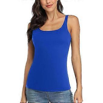 Charmleaks Canotta da donna con reggiseno a mensola Canotta regolabile con spalline più larghe Canotte di base Cami 2XL blu