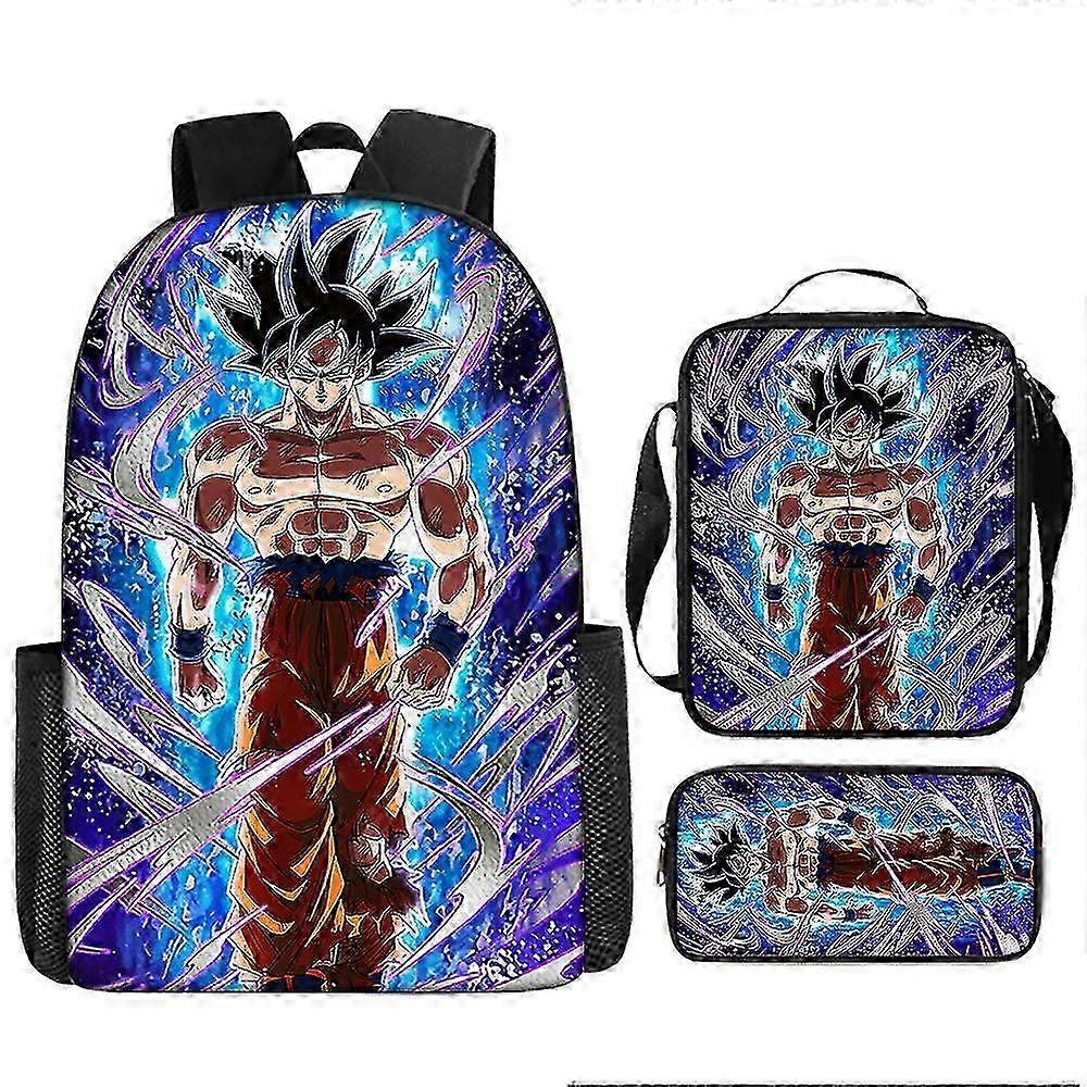 Dragon Ball Printed Student Backpack Σετ τριών τεμαχίων (σακίδιο + τσάντα γεύματος + μολυβοθήκη)