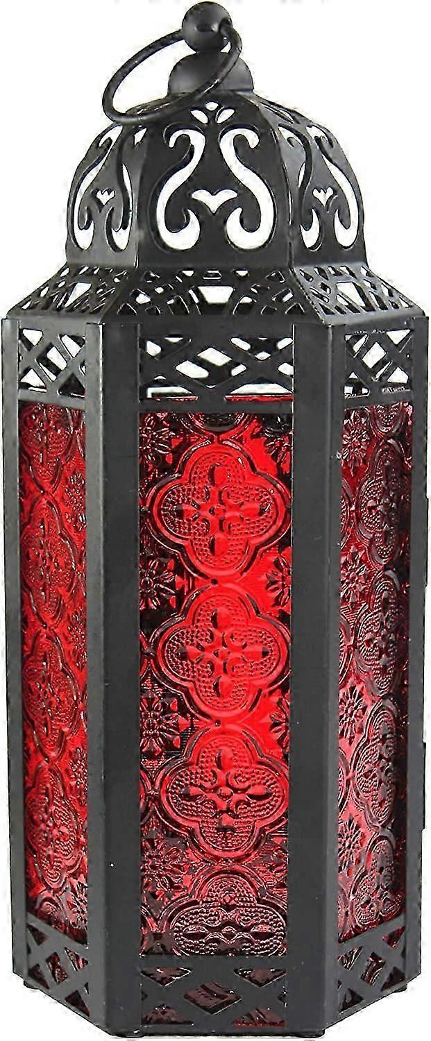 Moroccan Decorative Candle Lantern Holder, Red