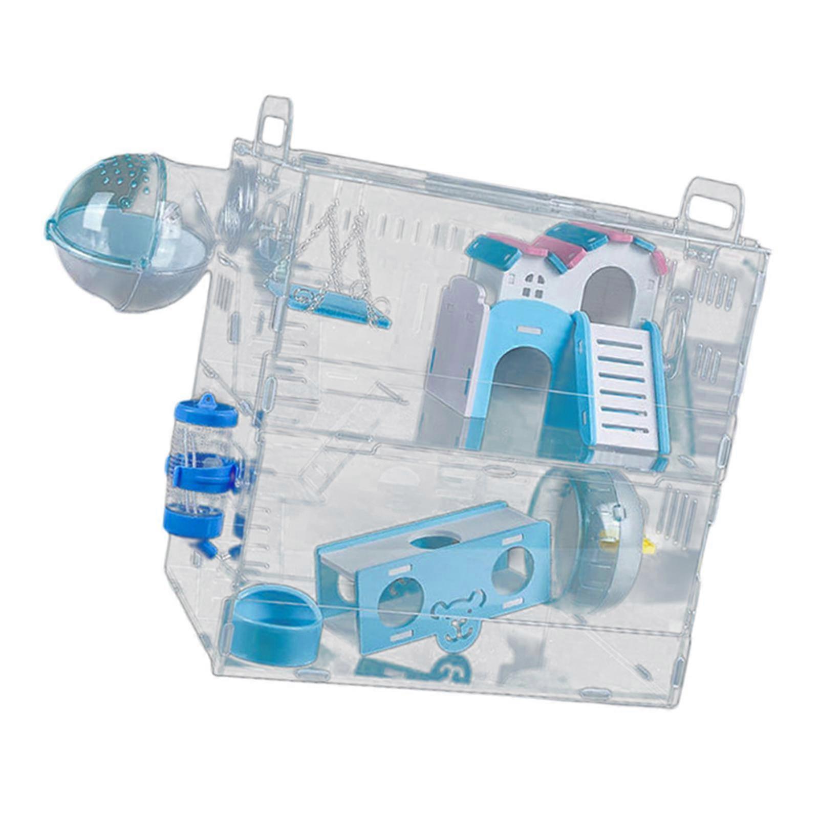 Hamster Cage Portable Multifunction Transparent for Hamsters Gerbils Mice