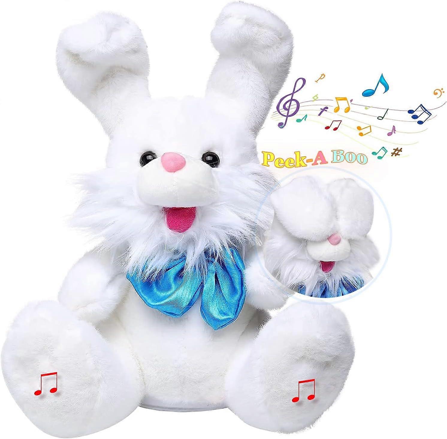 Kids Cute Peek A-Boo Singing Talking Bunny Toy with Flaping Ears, Baby Interactive Cuddly Soft Toy Repeating What You Sa Walkbee 2421