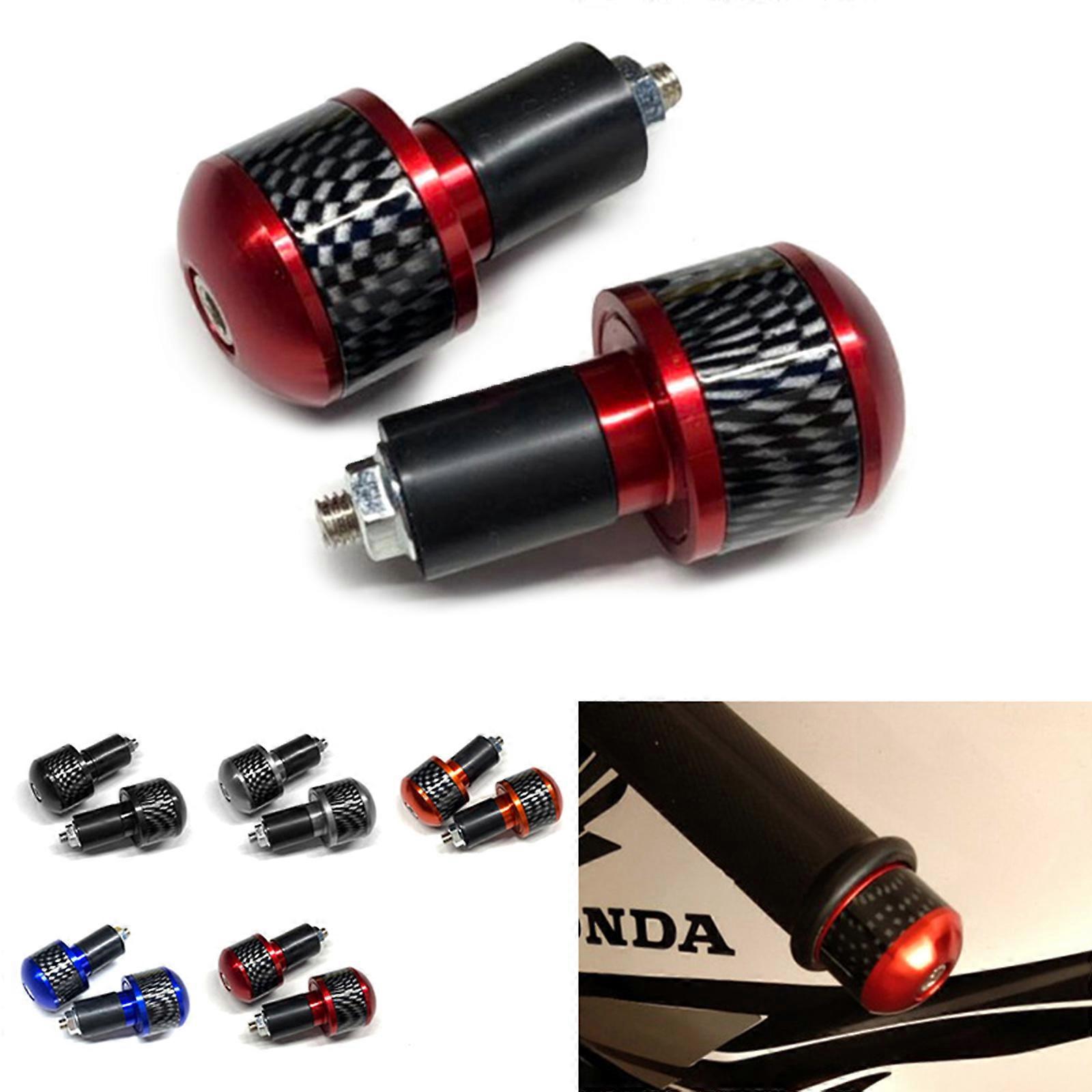 2 PCS Motorcycle Bar End Plug - Alloy Handlebar Grip End Caps, Anti-Fall Protective Plugs For Street Bikes, ATV & Scooters (Black)