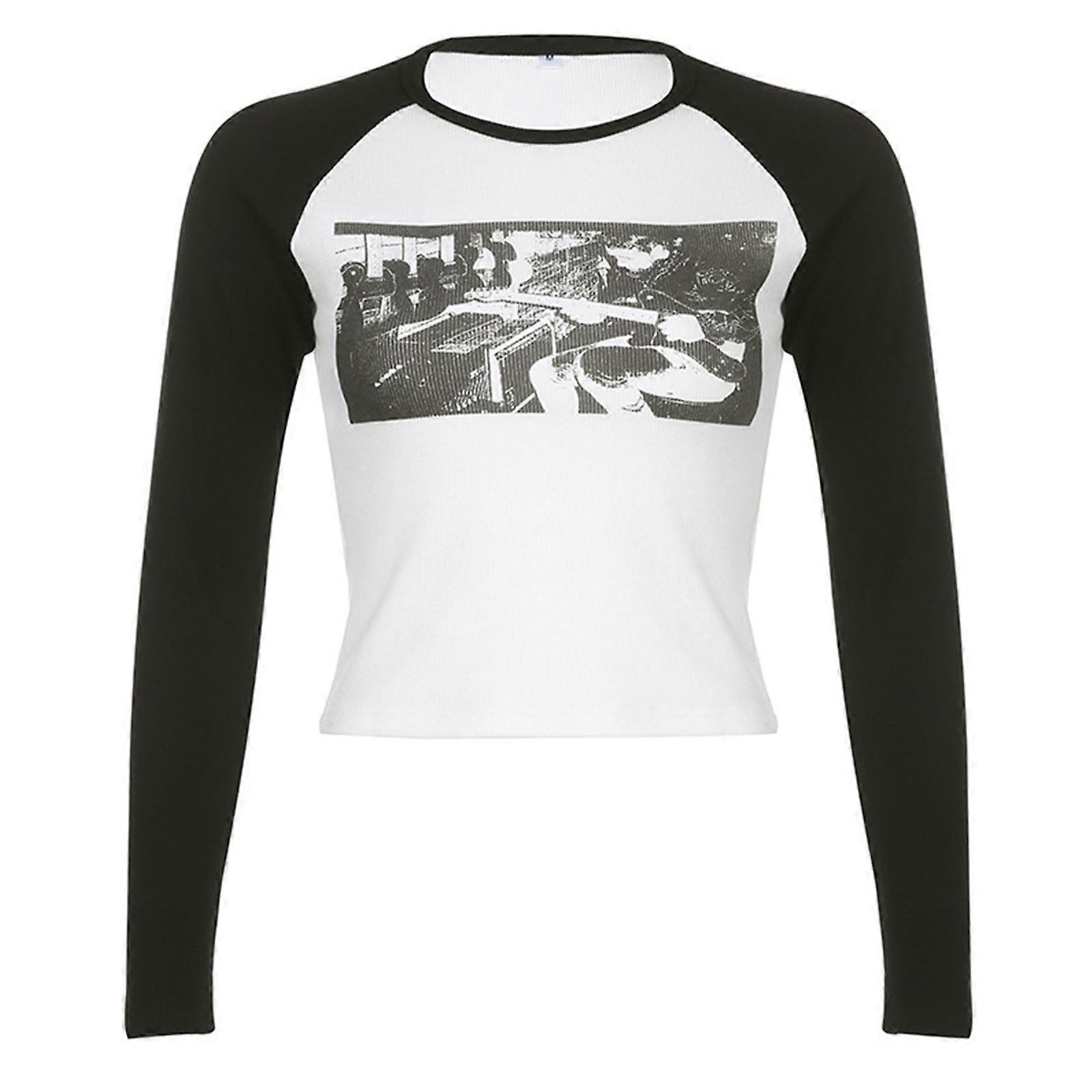 grunge raglan long sleeve t-shirt y2k Sleeve Grunge Raglan Kawaii 