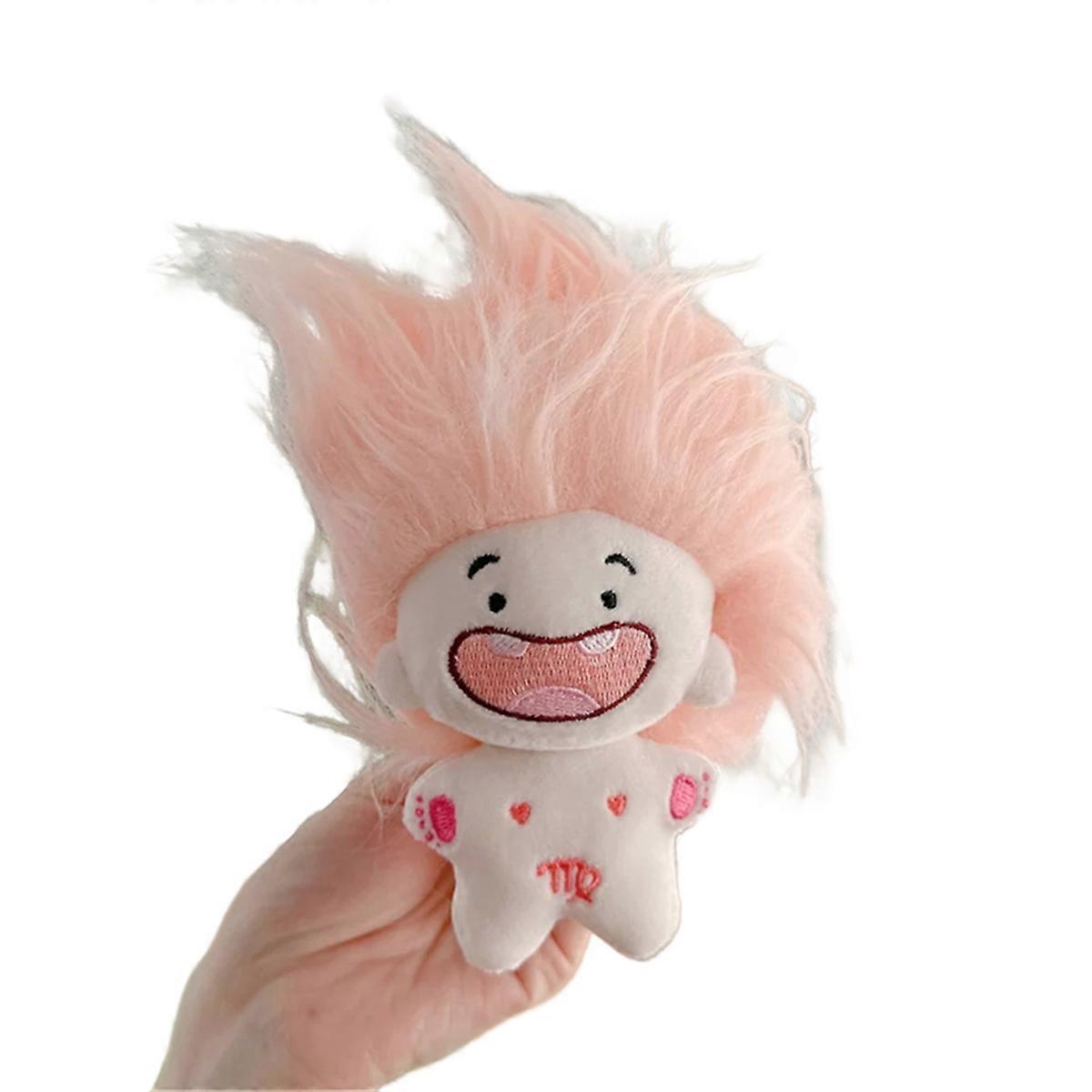 Messy Hair Explosion Toothless Cotton Doll Toy pink