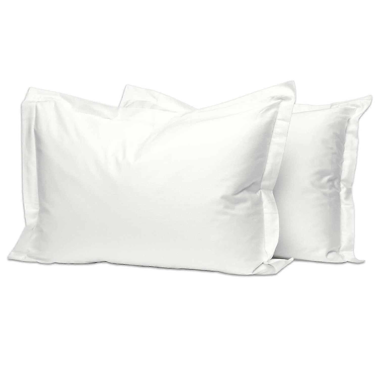 2 Set Luxurious Pillow Shams for Queen Size Bed in Off White