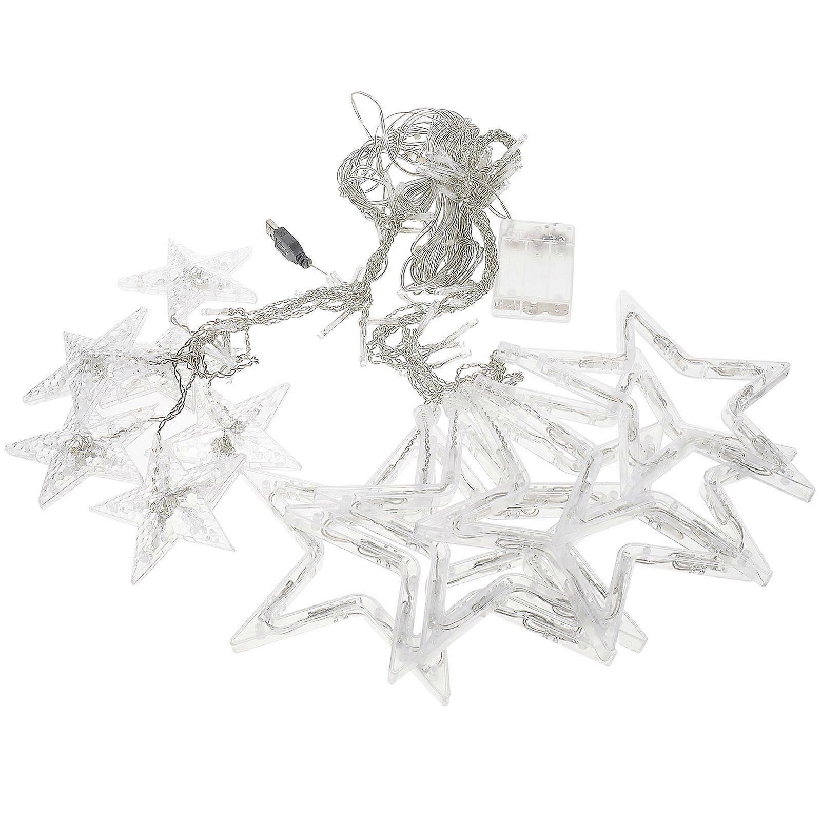 1 Set Holiday Decorative Light String Party Hollow Star Light String Party Ornament