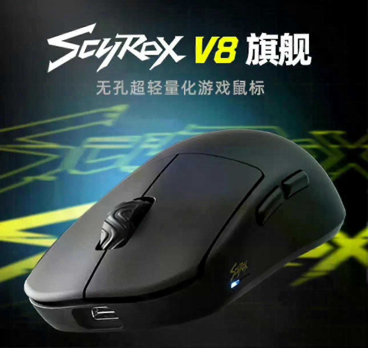 SCYROX V8 Wireless Mouse Three Mode Bluetooth Paw3950 Ergonomics Lightweight Gaming Esports Mouse Custom Made Gamer Mice Gifts