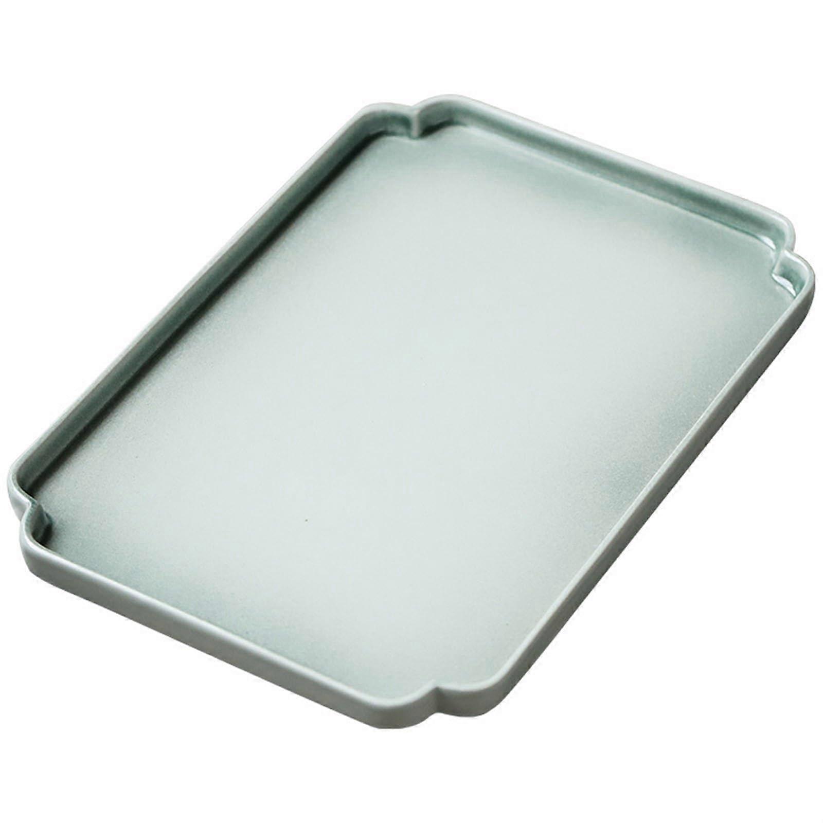 Ceramic Simple Chinese Retro Rectangular Small Dry Bubble Tea Tray for Household Kung Fu Tea Set Small Rectangular